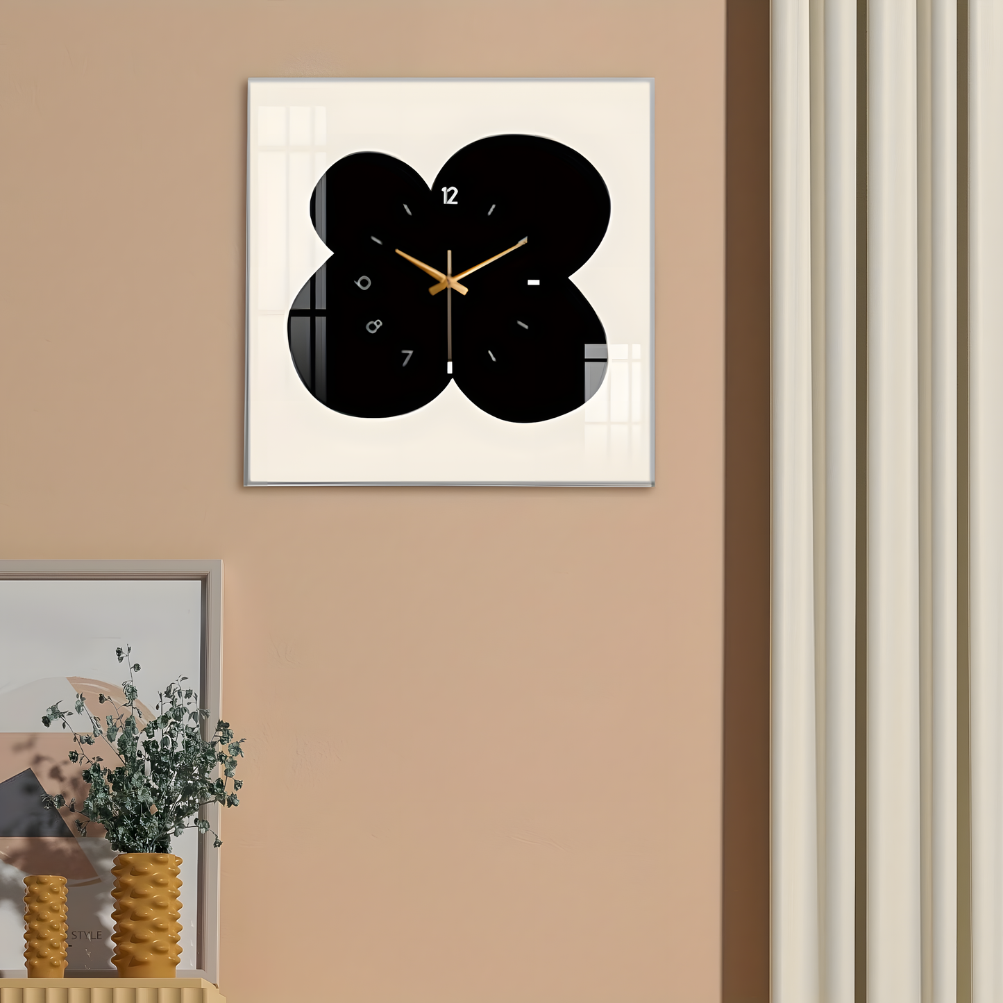 Horloge Murale | Fleurs Noir & Blanc | Image Art | ArtGall