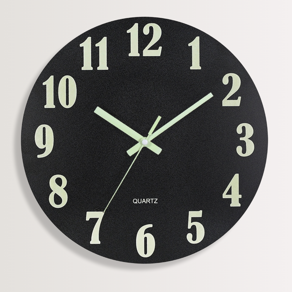 Horloge Murale | Phosphorescente Bois Noble | Bois Phosphorescent | Niko
