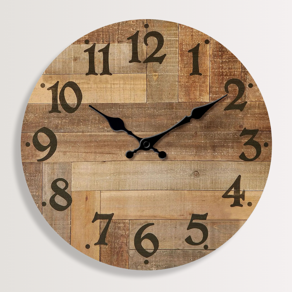 Horloge Murale | Bois Vintage Brun | Bois Brun | Bruno