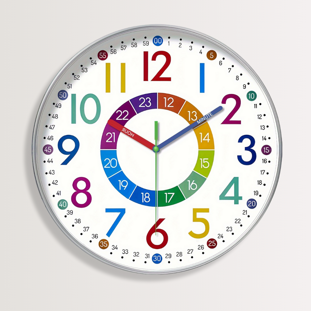 Horloge Murale | Éducatif ABC Coloré | Forme Apprentissage | ABCKlok
