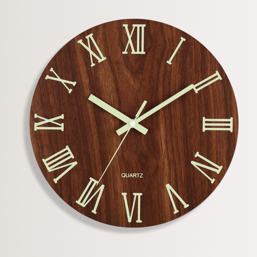 Horloge Murale | Bois Noyer Phosphorescente | Bois Nuit | NattTrä