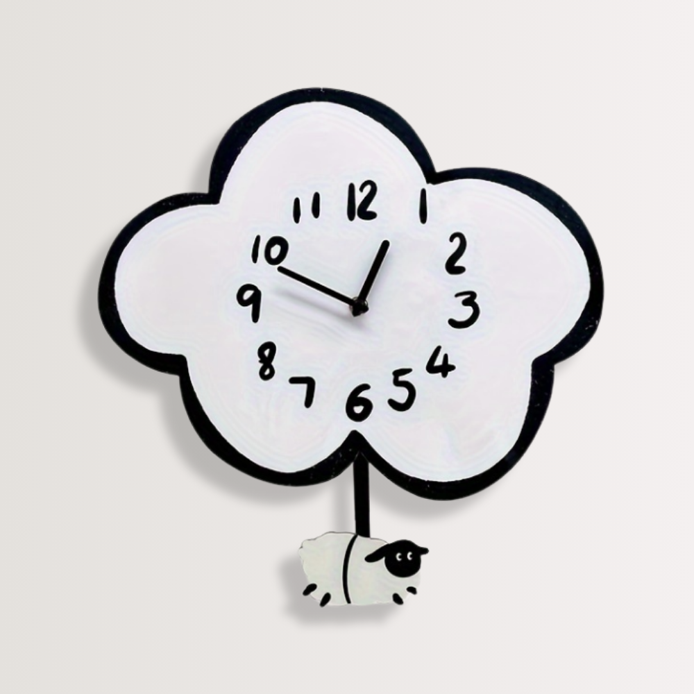 Horloge Murale | Nuage Mouton Vintage | Rêve Doux | MolnFår