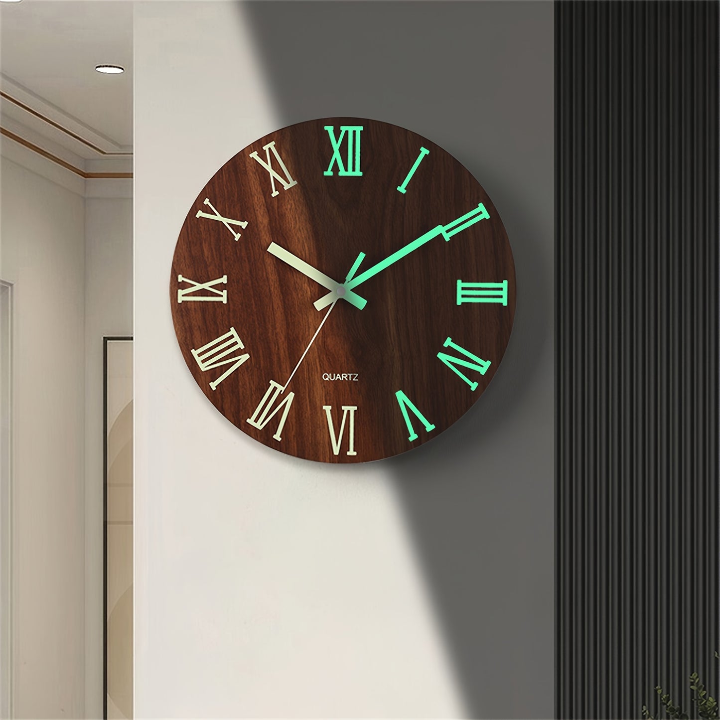 Horloge Murale | Bois Noyer Phosphorescente | Bois Nuit | NattTrä