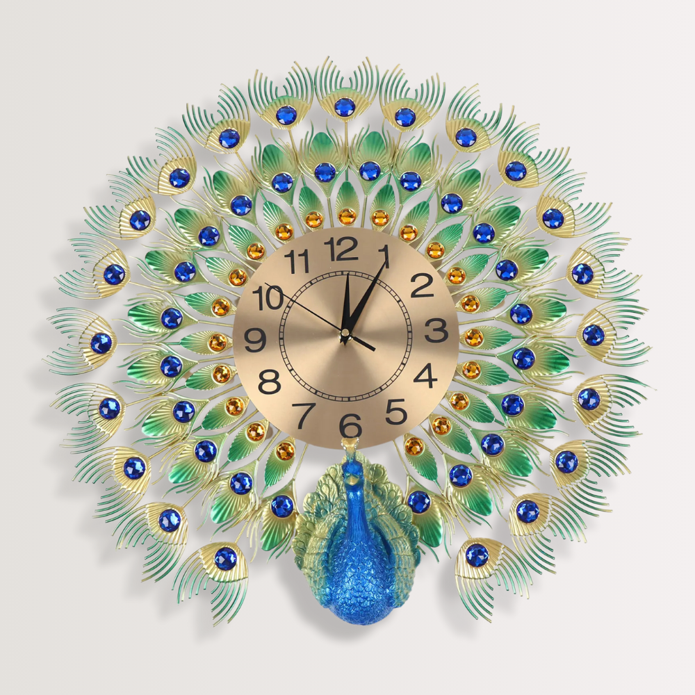 Horloge Murale | Design Paon Majestueux | Zarek