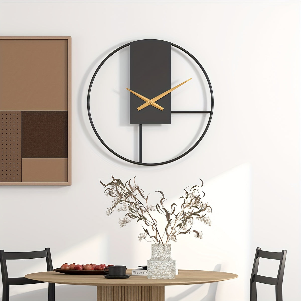 Horloge Murale | Ronde Noir Doré Tendance | Mode Chic | ChicTid