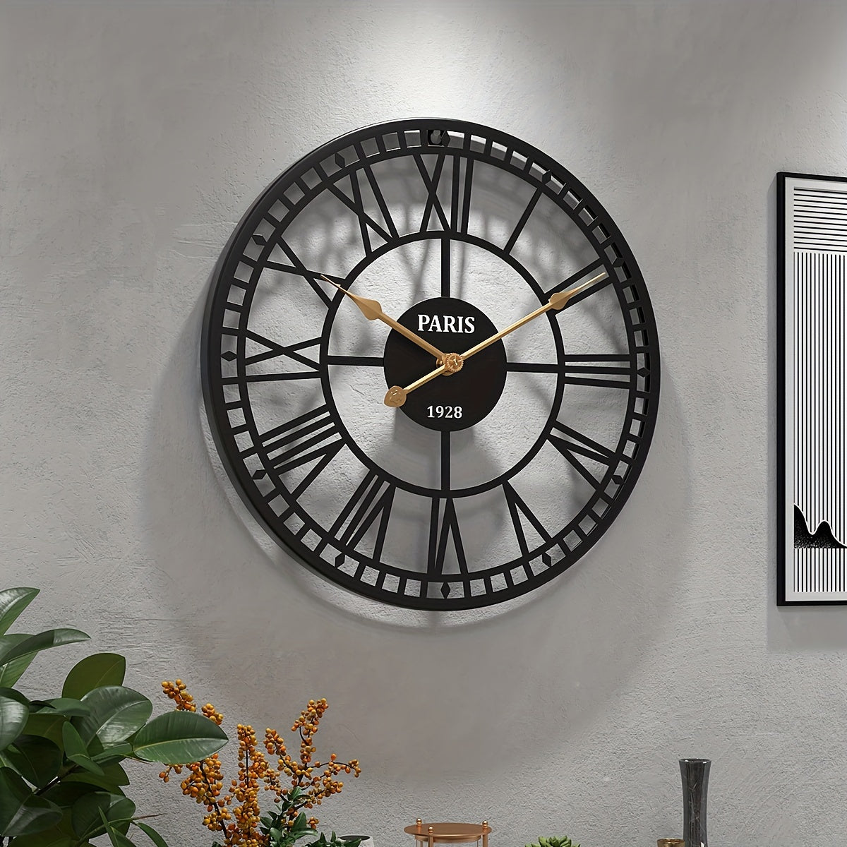Horloge Murale | Design Chiffre Romain Romantique | Bon Temps | Årstid
