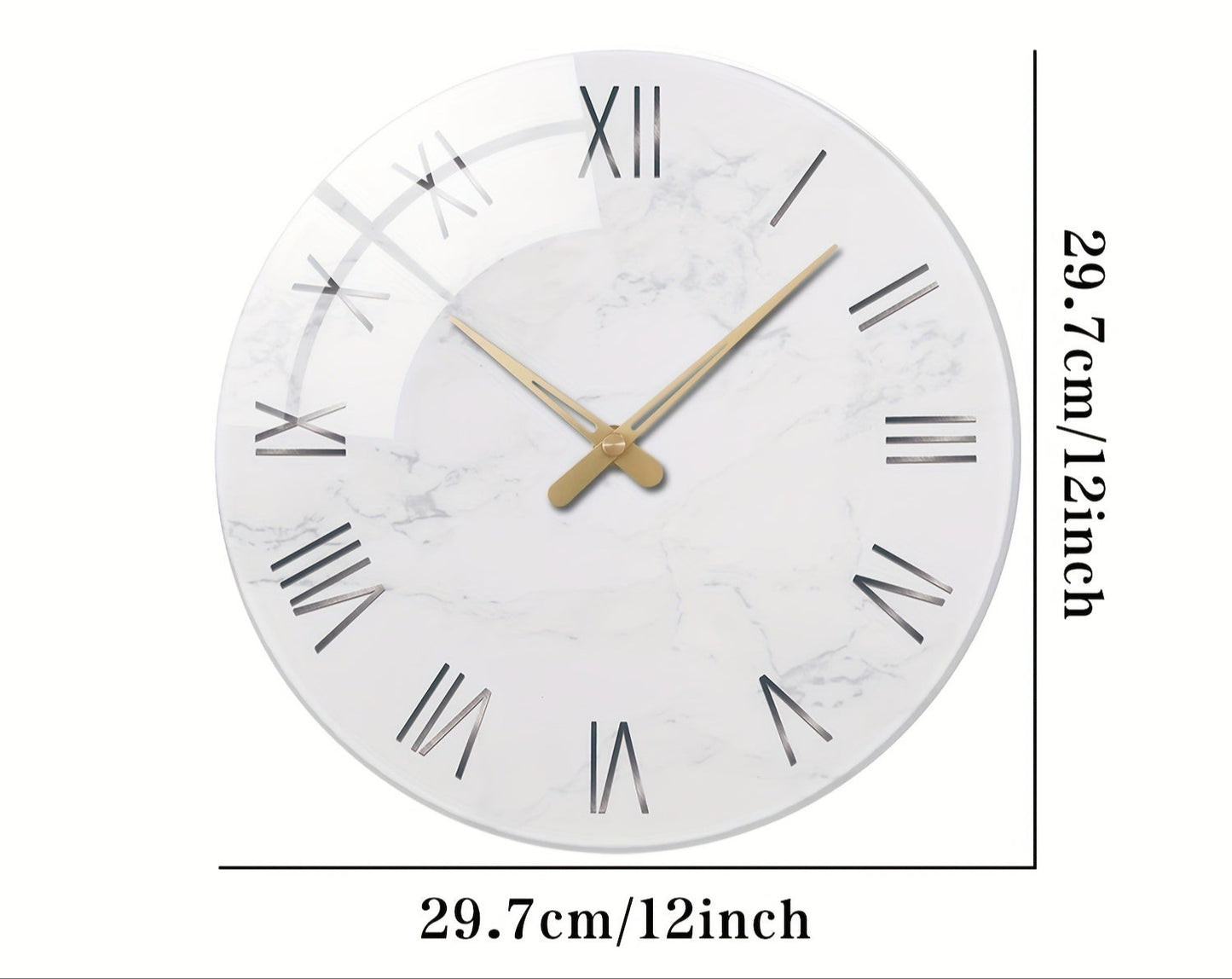 Horloge Murale | Verre Trempé Design | Style Image | Marmor