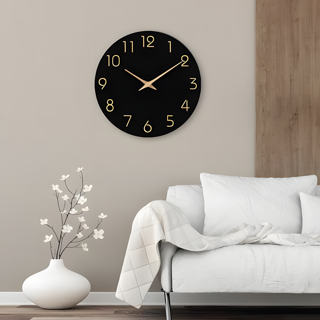 Horloge Murale | Ronde Rétro Élégante | Style Rétro Chic | Niko