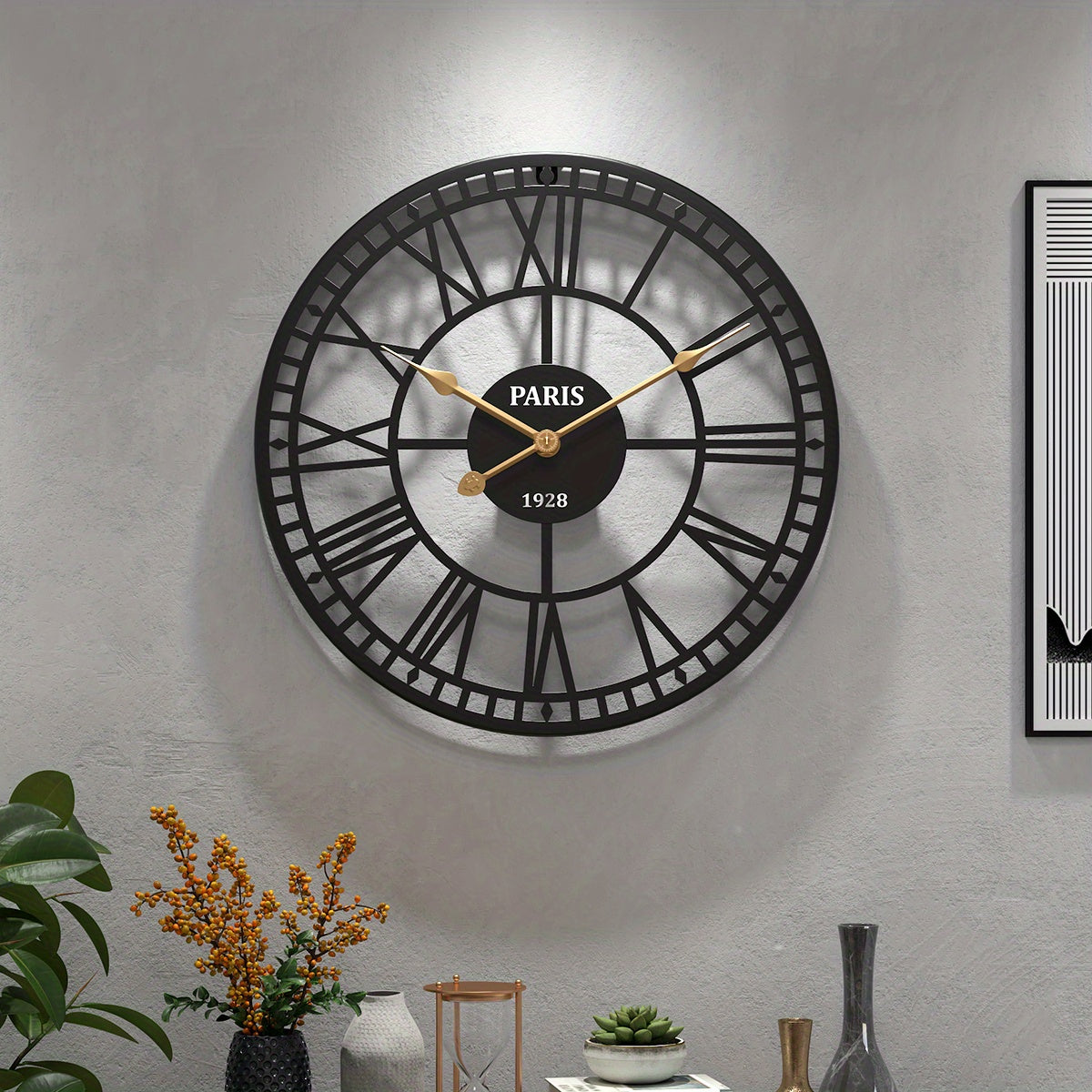 Horloge Murale | Design Chiffre Romain Romantique | Bon Temps | Årstid