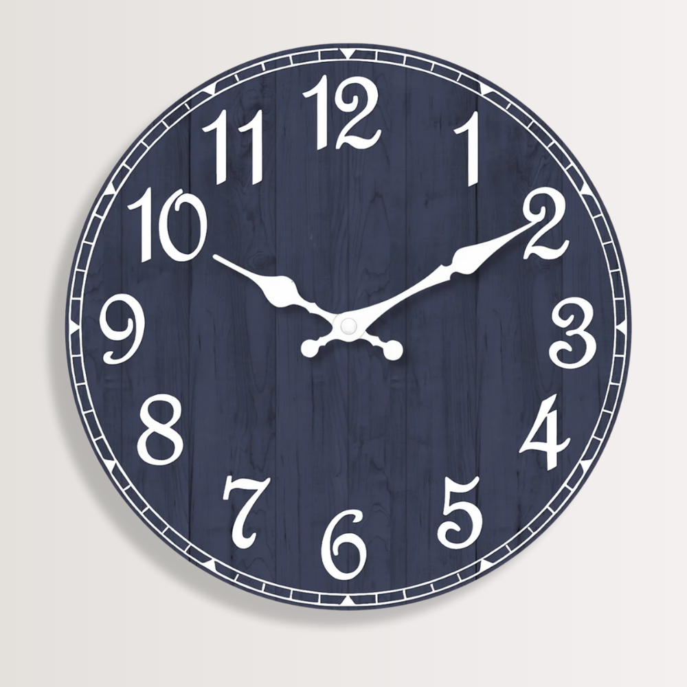 Horloge Murale | Bois Bleu Texturé | Texturé Bois | Björk