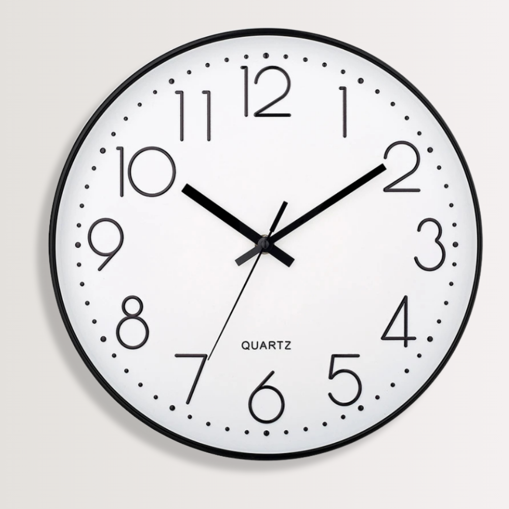 Horloge Murale | Design Minimaliste Chiffres Purs | Minimaliste Pur | Farley