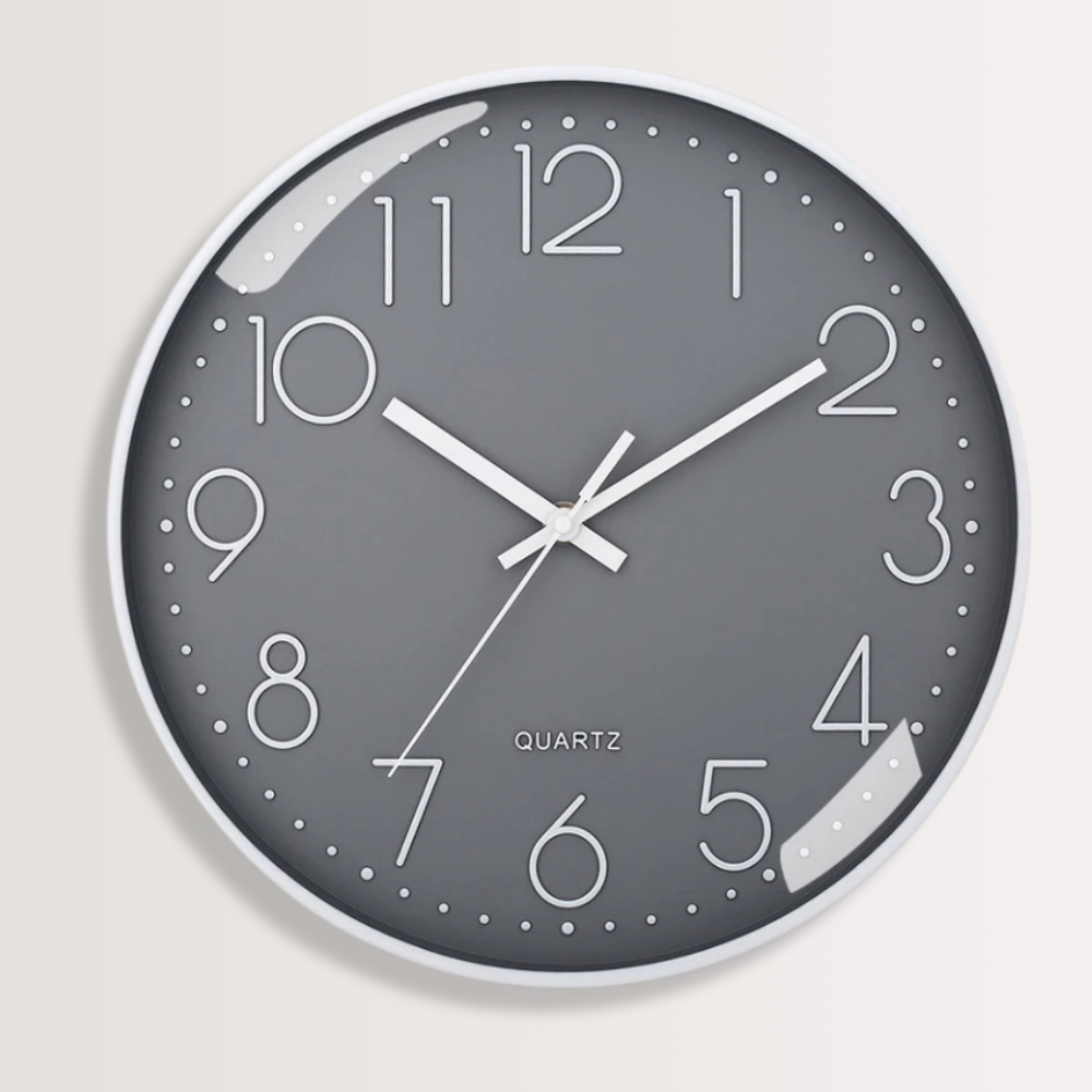 Horloge Murale | Design Minimaliste Chiffres Purs | Minimaliste Pur | Farley