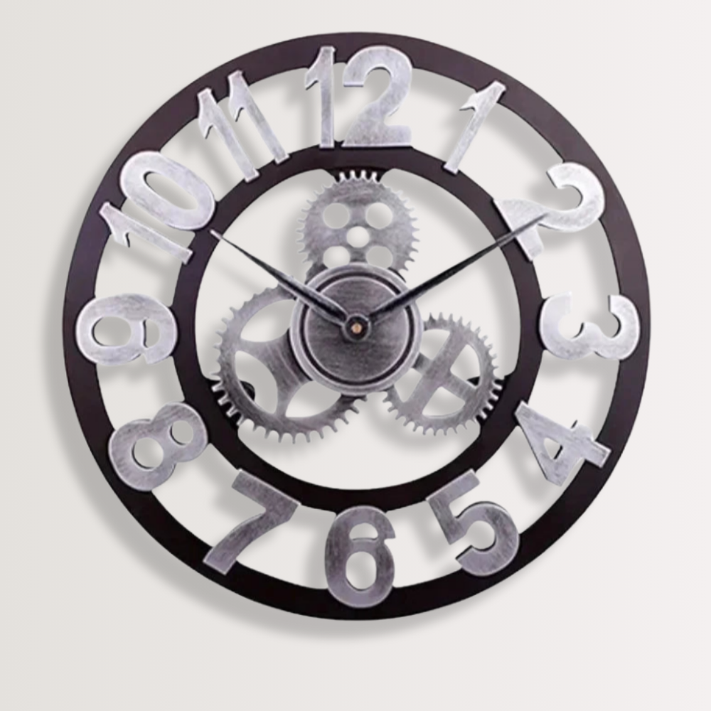 Horloge Murale | Engrenages Industriel Vintage | Engrenages Vintage | Gage