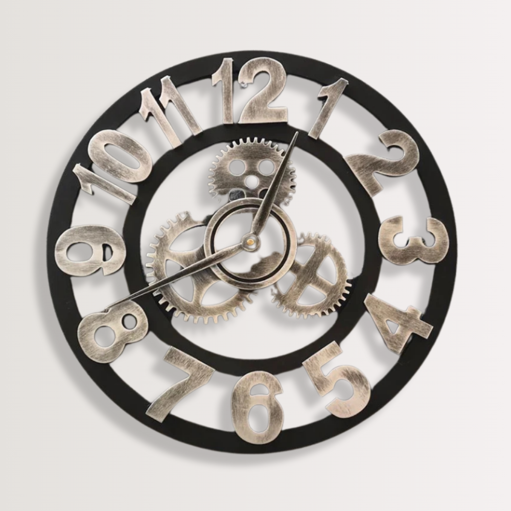 Horloge Murale | Engrenages Industriel Vintage | Engrenages Vintage | Gage
