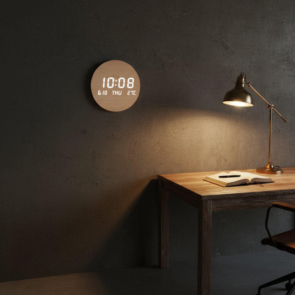 Horloge Murale | Led Bois Numérique | Led Bois Luxe | Briza