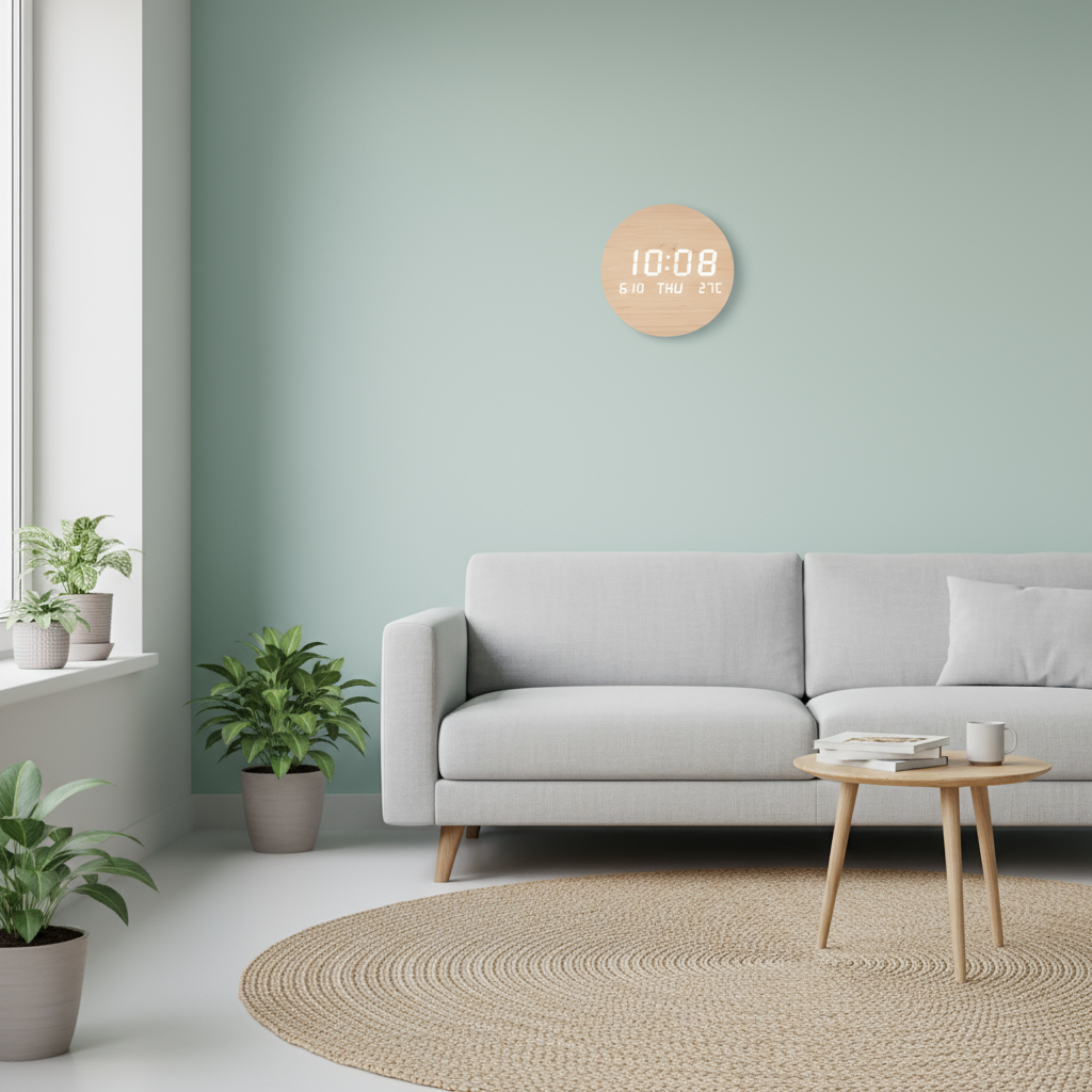 Horloge Murale | Led Bois Numérique | Led Bois Luxe | Briza