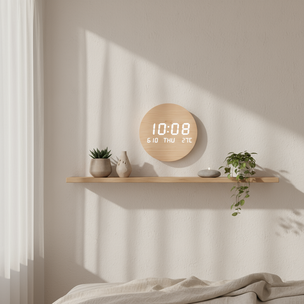 Horloge Murale | Led Bois Numérique | Led Bois Luxe | Briza