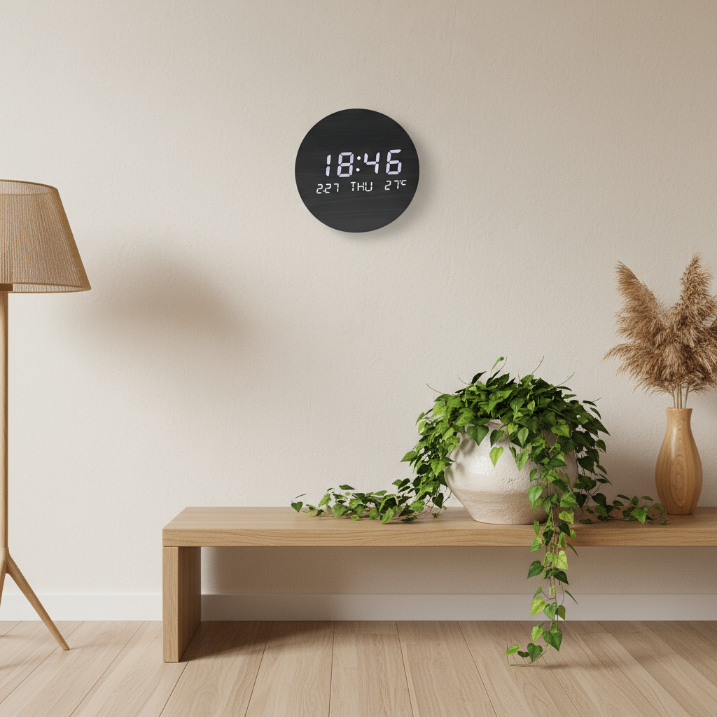 Horloge Murale | Led Bois Numérique | Led Bois Luxe | Briza