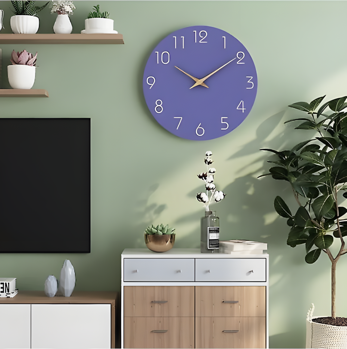 Horloge Murale | Ronde Rétro Élégante | Style Rétro Chic | Niko
