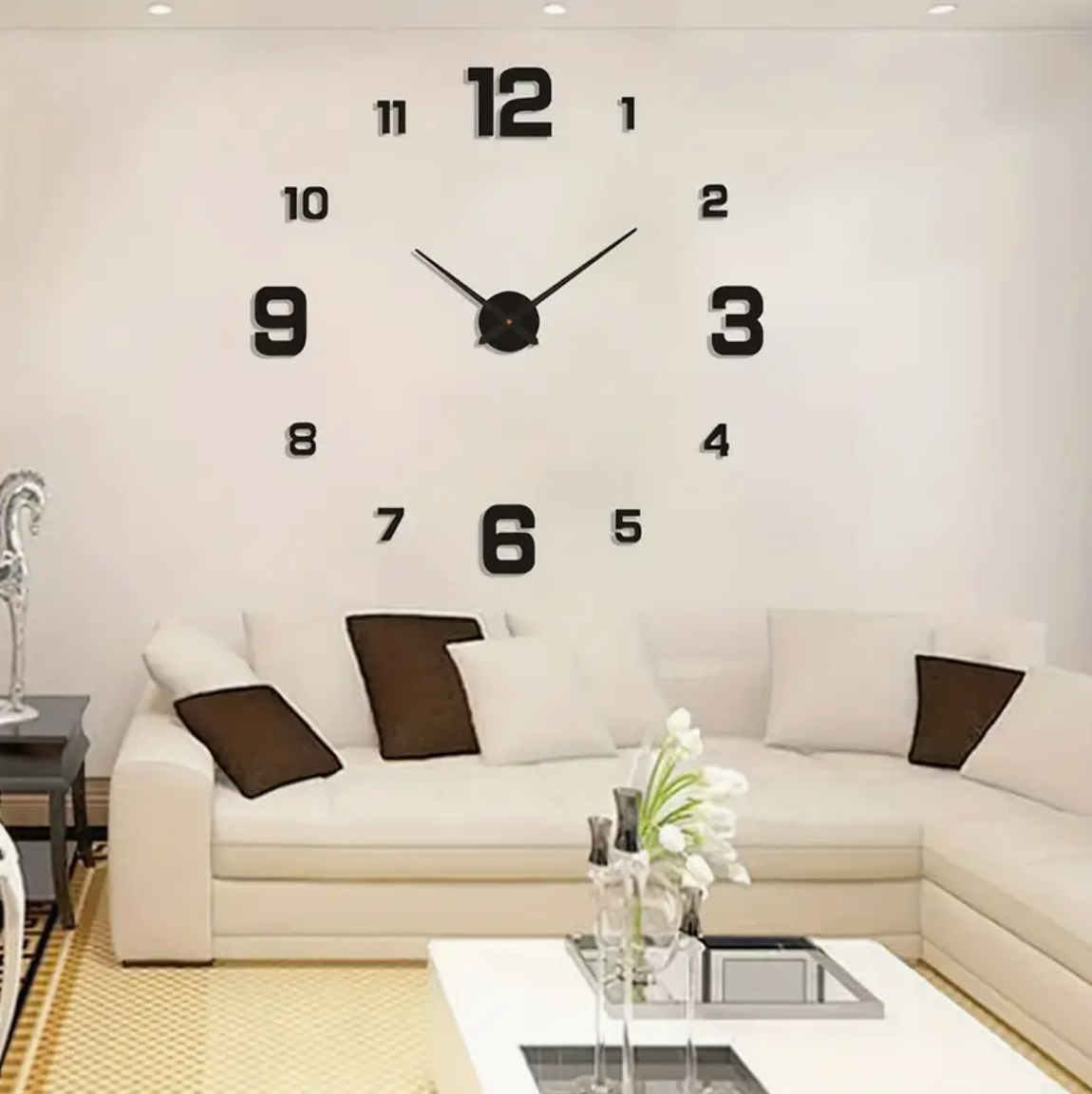 Horloge Murale | Stickers DIY Personnalisables Avec Grandes Aiguilles | Aiguilles Personnalisées | Remy