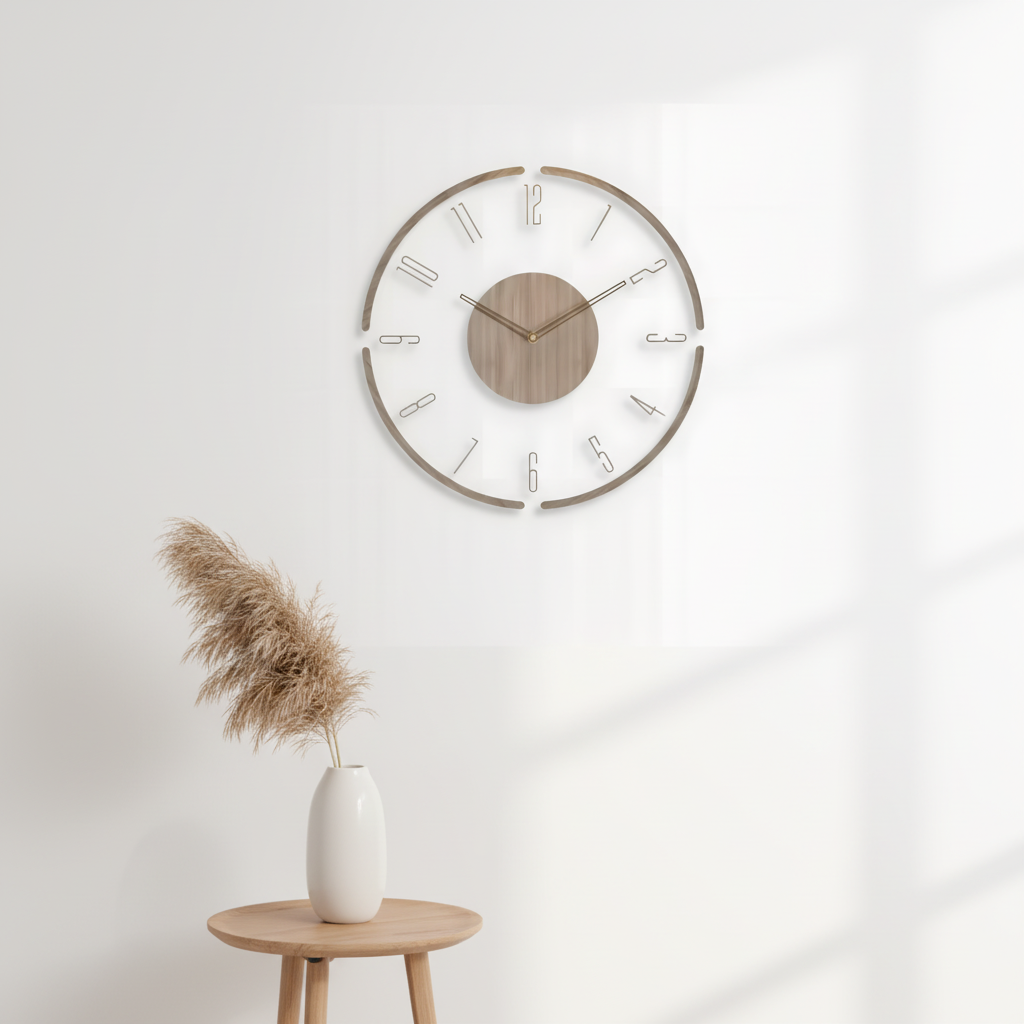 Horloge Murale | Bois Massif Nordique | Simple Élégance | Koda