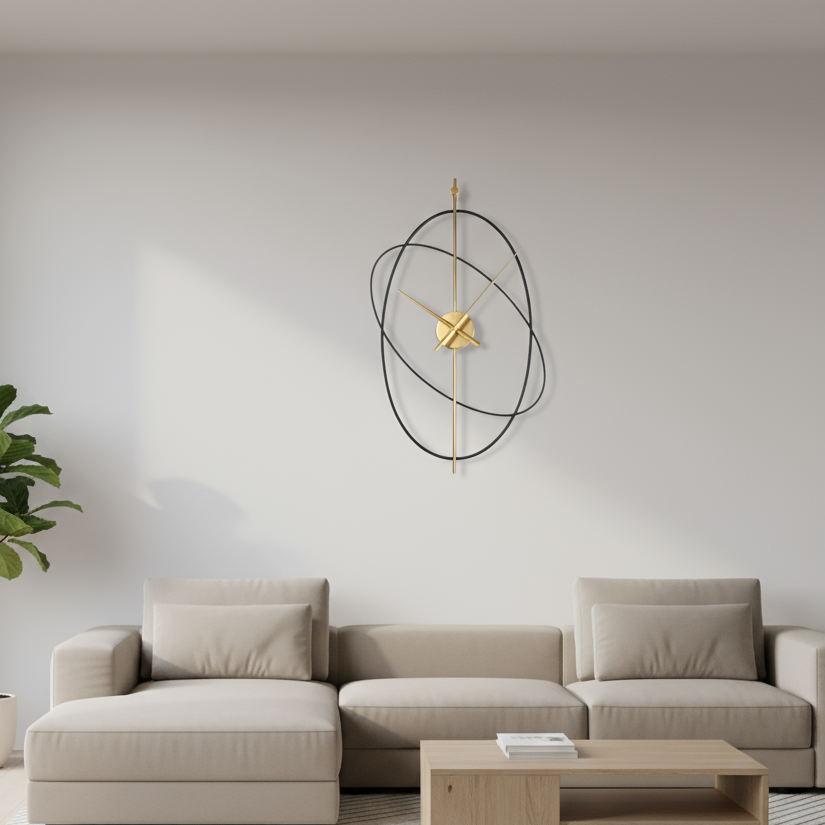 Horloge Murale | Ovale Métal Artistique | Métal Ovale | Milo