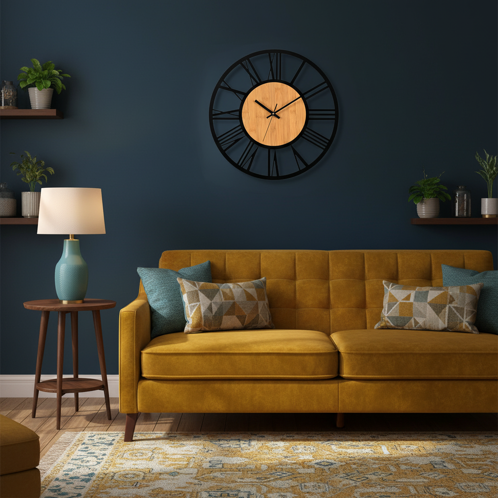 Horloge Murale | Bois Métal Romain | Bois & Métal | Roma