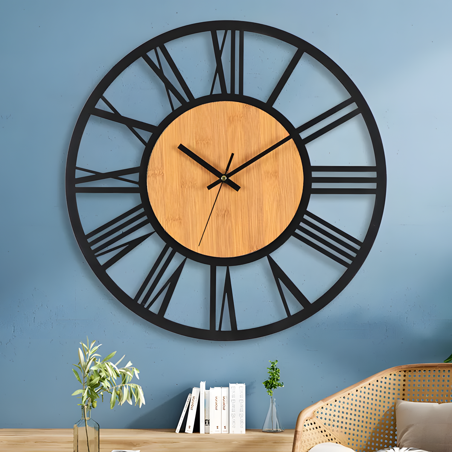 Horloge Murale | Bois Métal Romain | Bois & Métal | Roma