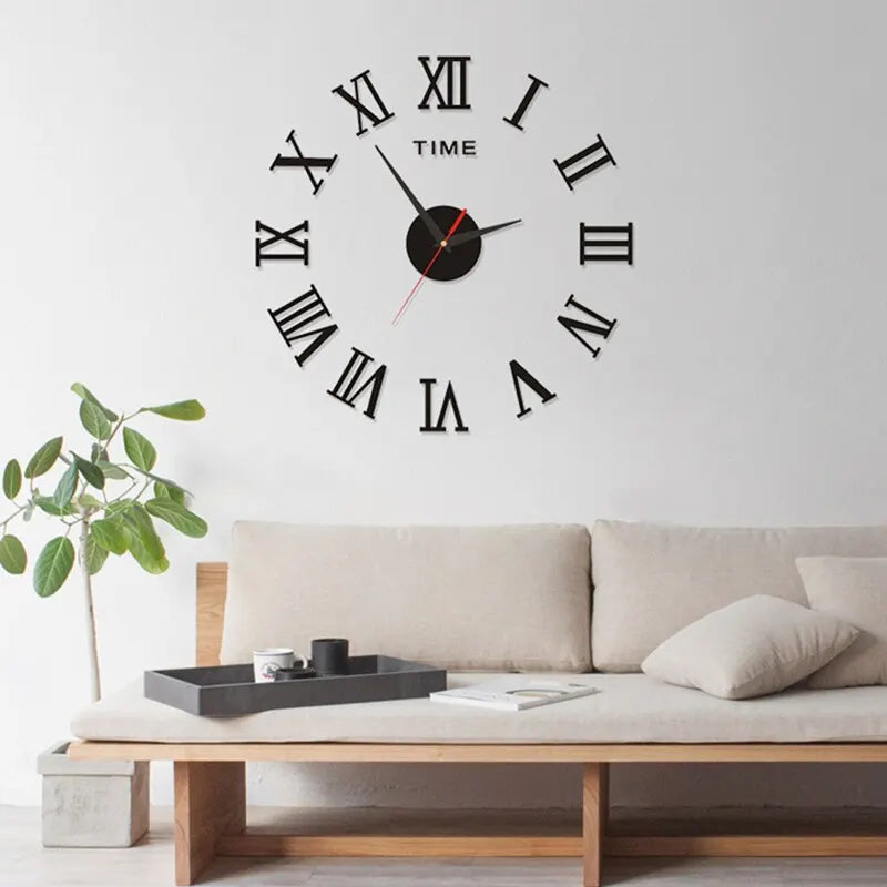 Horloge Murale | Stickers DIY Chiffres Romains Grandes Aiguilles | Chiffres Romains | Pax
