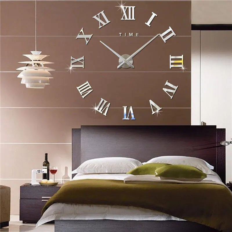 Horloge Murale | Stickers DIY Chiffres Romains Grandes Aiguilles | Chiffres Romains | Pax