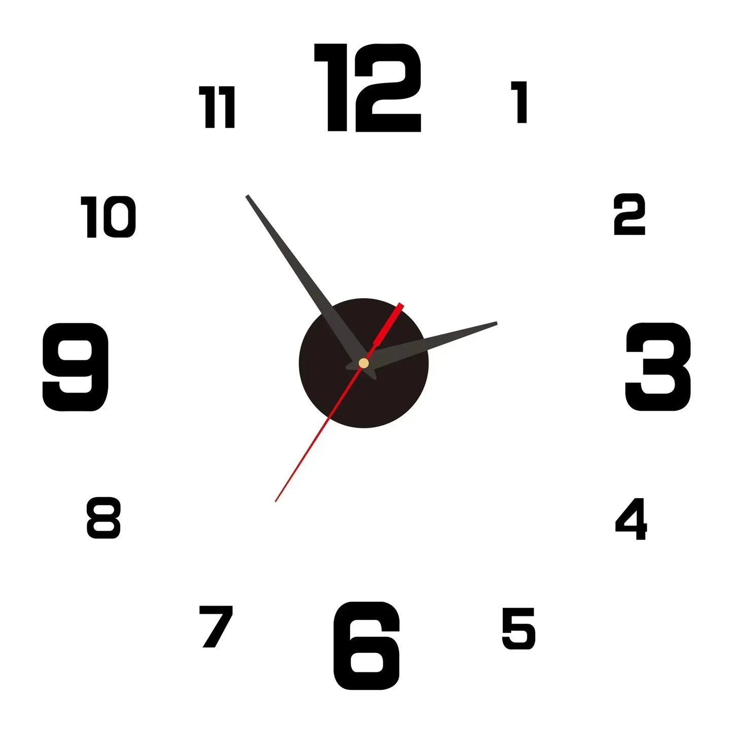 Horloge Murale | Stickers DIY Personnalisables Avec Grandes Aiguilles | Aiguilles Personnalisées | Remy