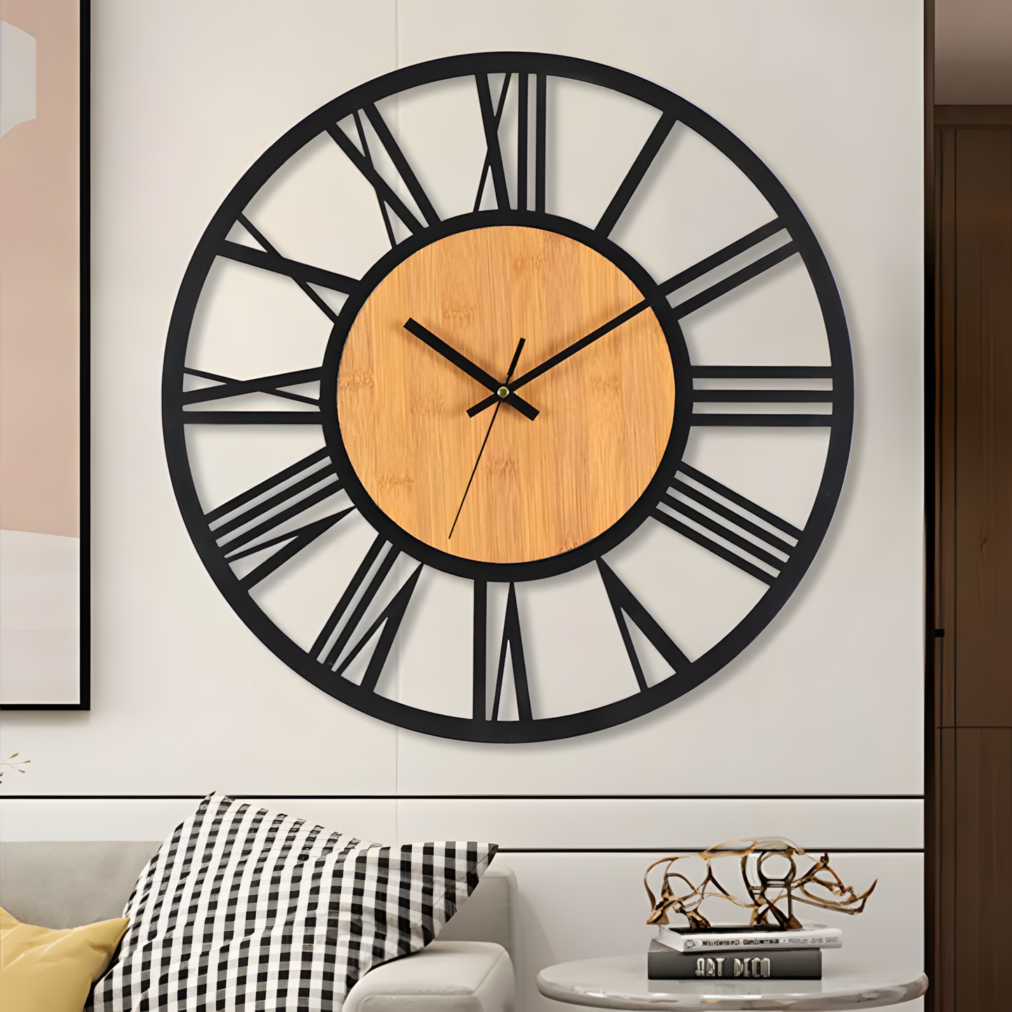 Horloge Murale | Bois Métal Romain | Bois & Métal | Roma