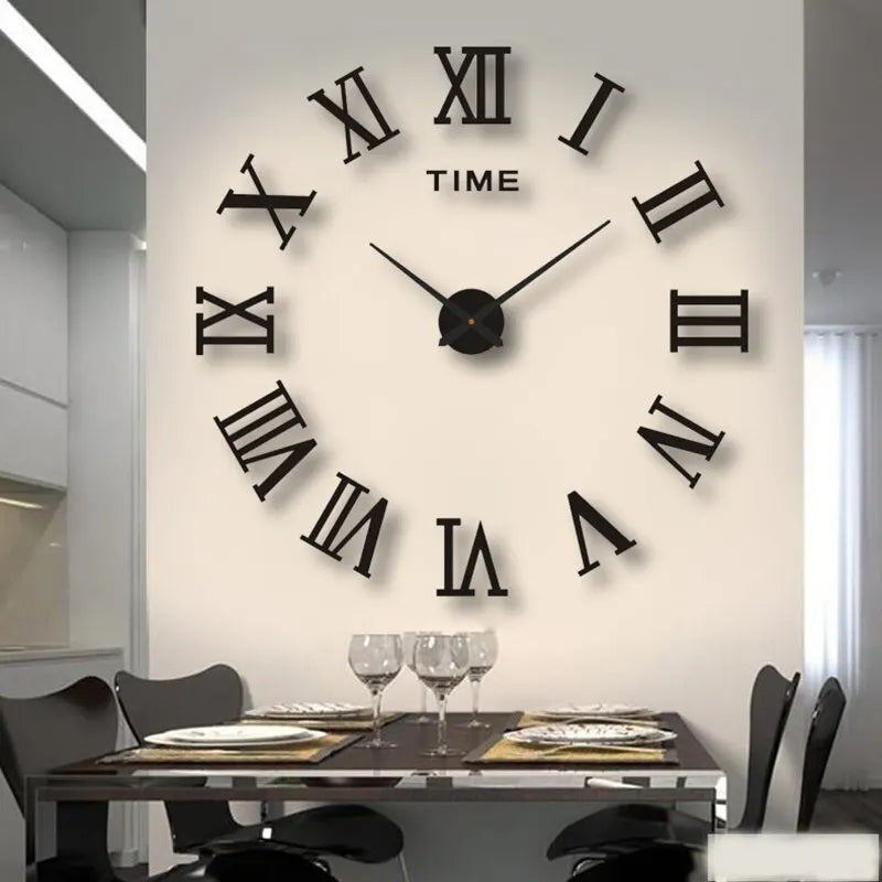 Horloge Murale | Stickers DIY Chiffres Romains Grandes Aiguilles | Chiffres Romains | Pax