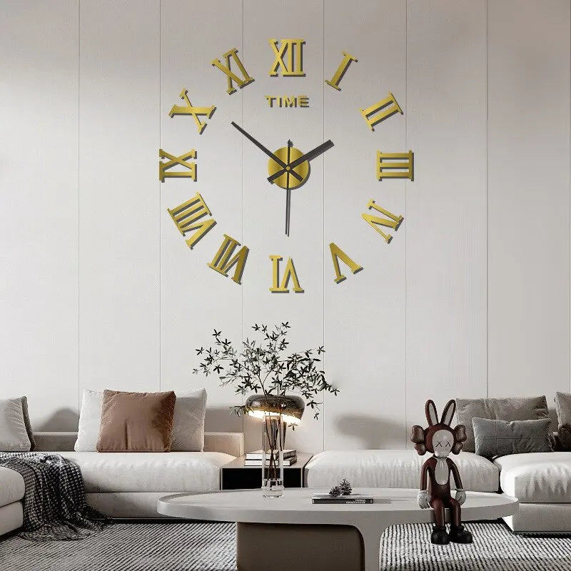 Horloge Murale | Stickers DIY Chiffres Romains Grandes Aiguilles | Chiffres Romains | Pax