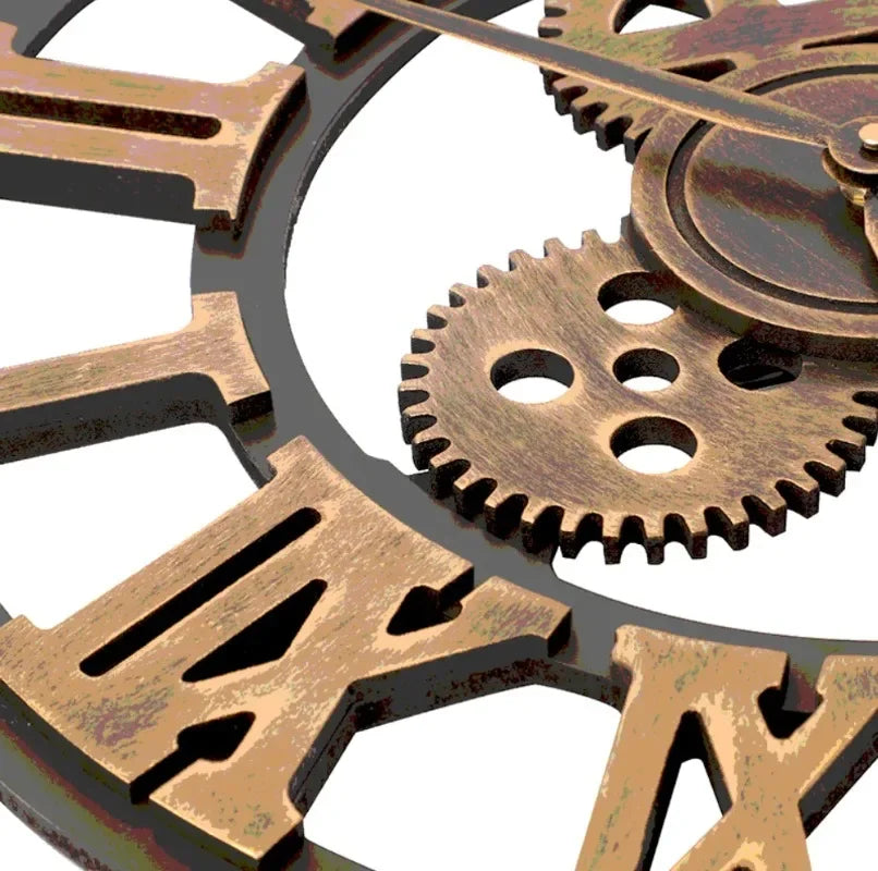 Horloge Murale | Engrenages Industriel Vintage | Engrenages Vintage | Gage