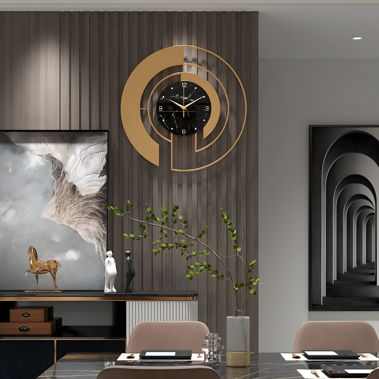 Horloge Murale | Luxe Métal Précieux | Métal Luxe | Vega