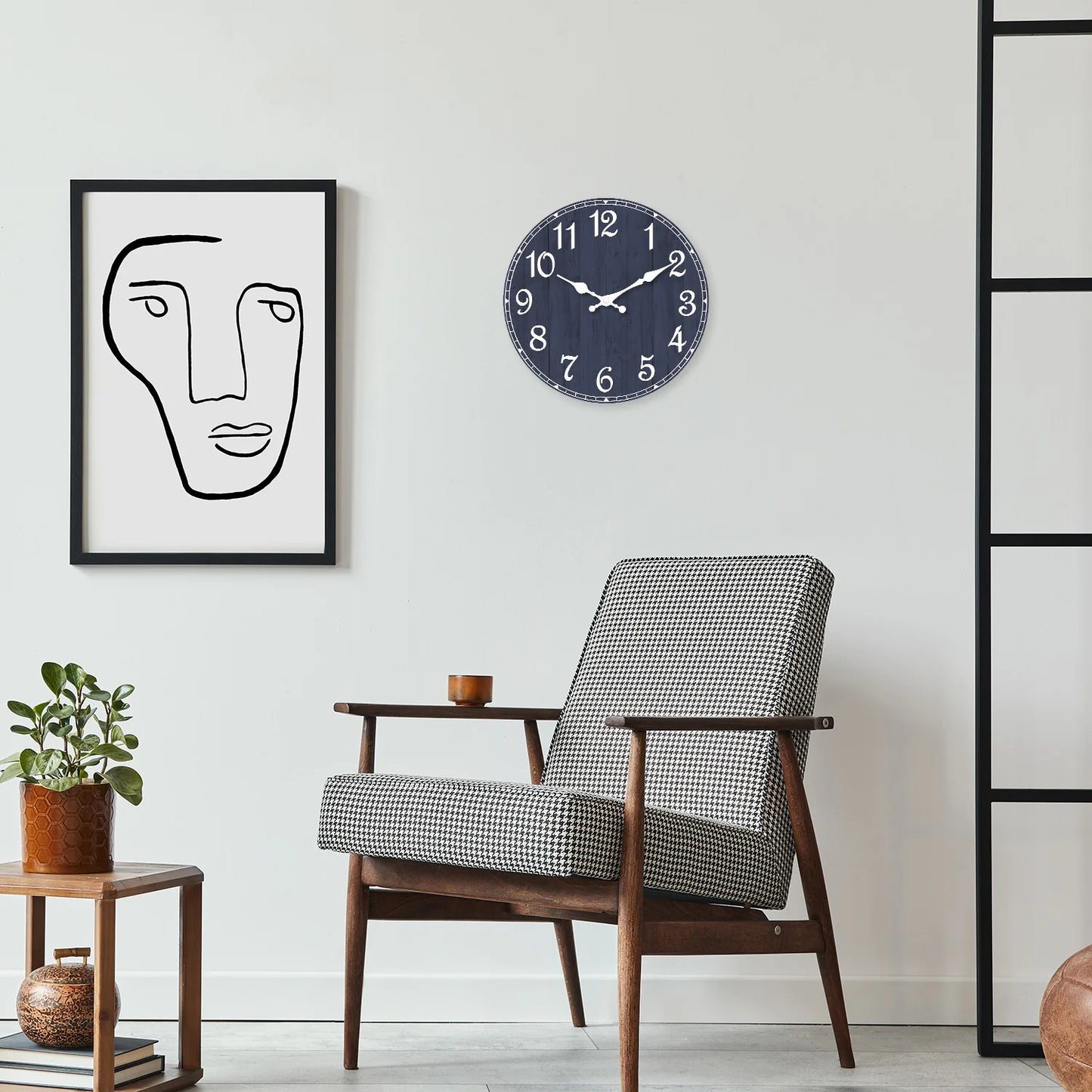 Horloge Murale | Bois Bleu Texturé | Texturé Bois | Björk