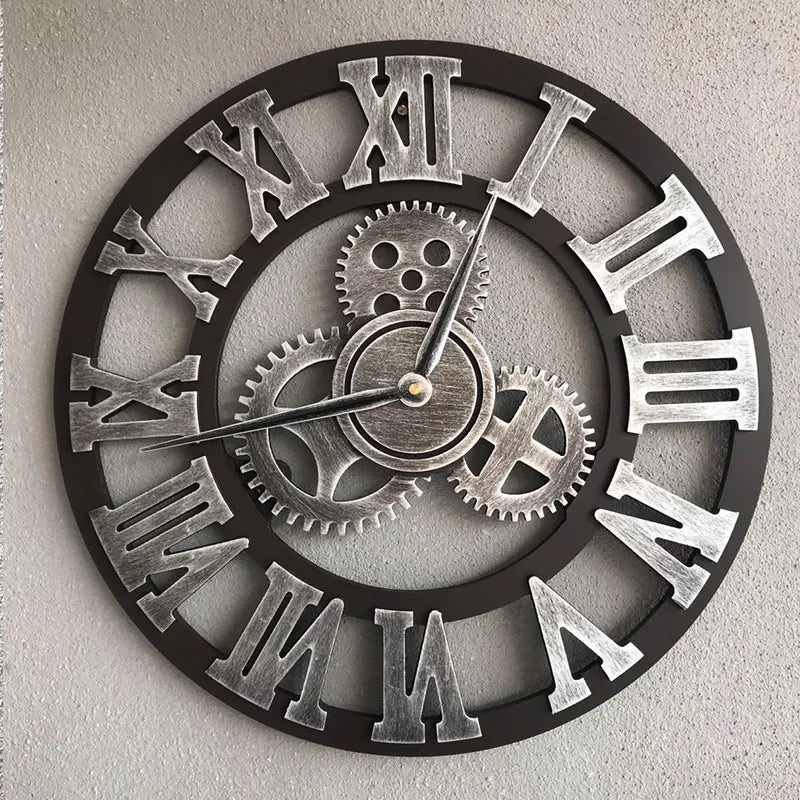 Horloge Murale | Engrenages Industriel Vintage | Engrenages Vintage | Gage