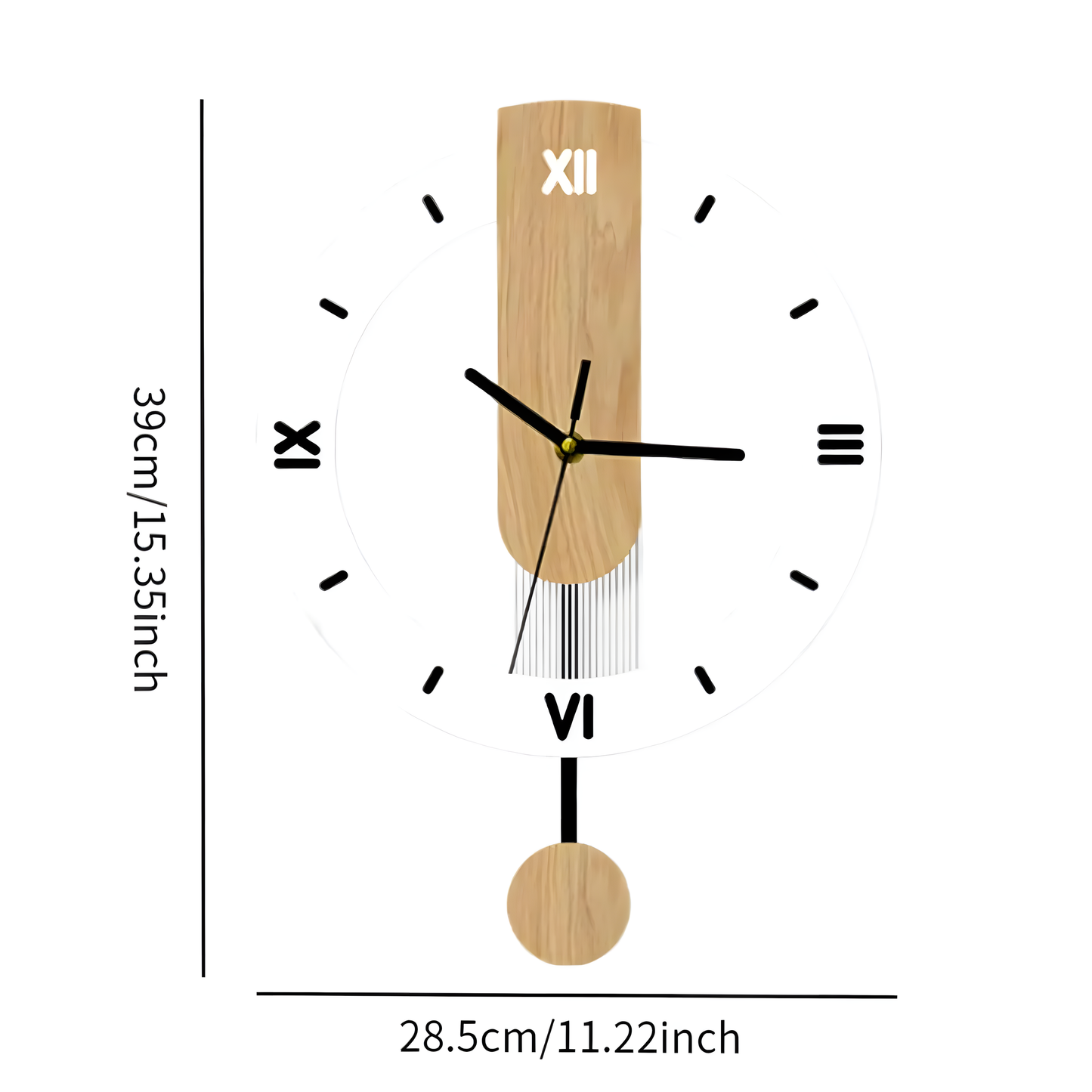 Horloge Murale | Romaine Acrylique Bois Noble | Bois Noble Romaine | Sora