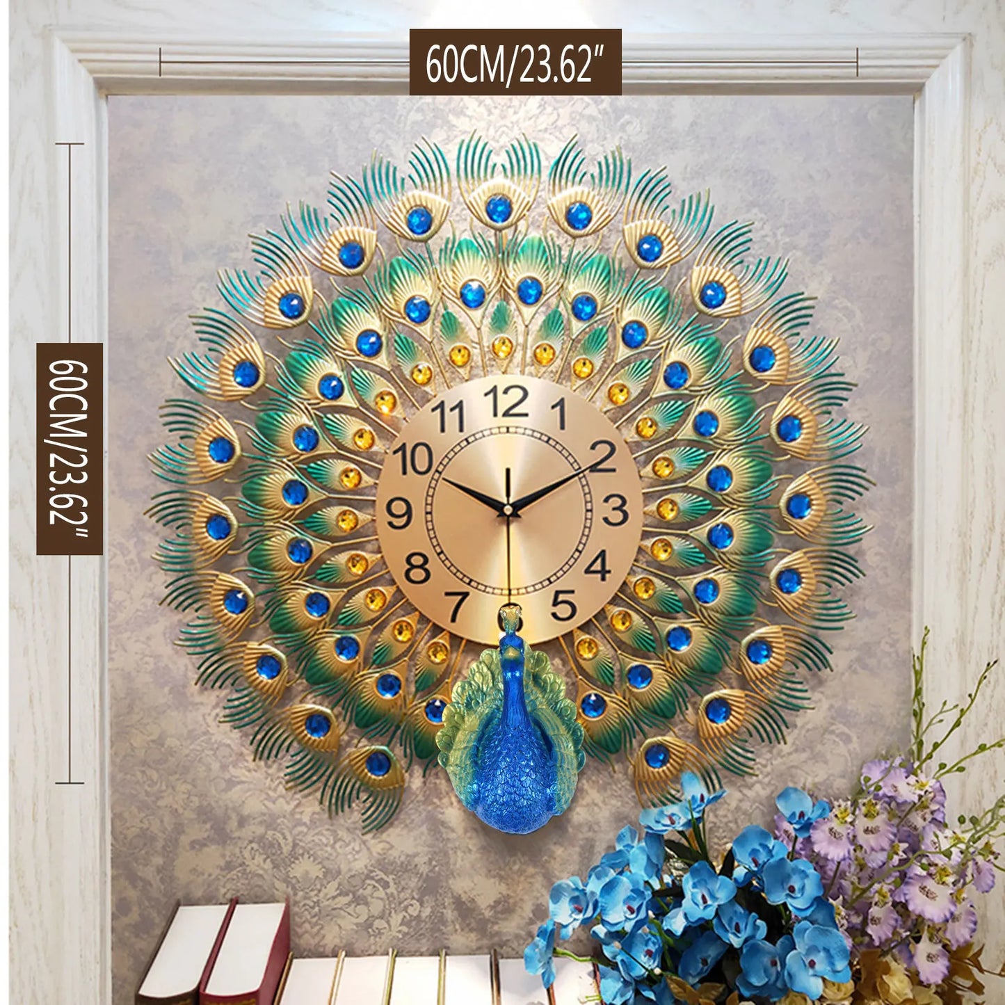 Horloge Murale | Design Paon Majestueux | Zarek