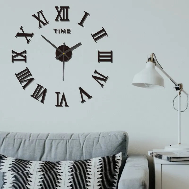 Horloge Murale | Stickers DIY Chiffres Romains Grandes Aiguilles | Chiffres Romains | Pax