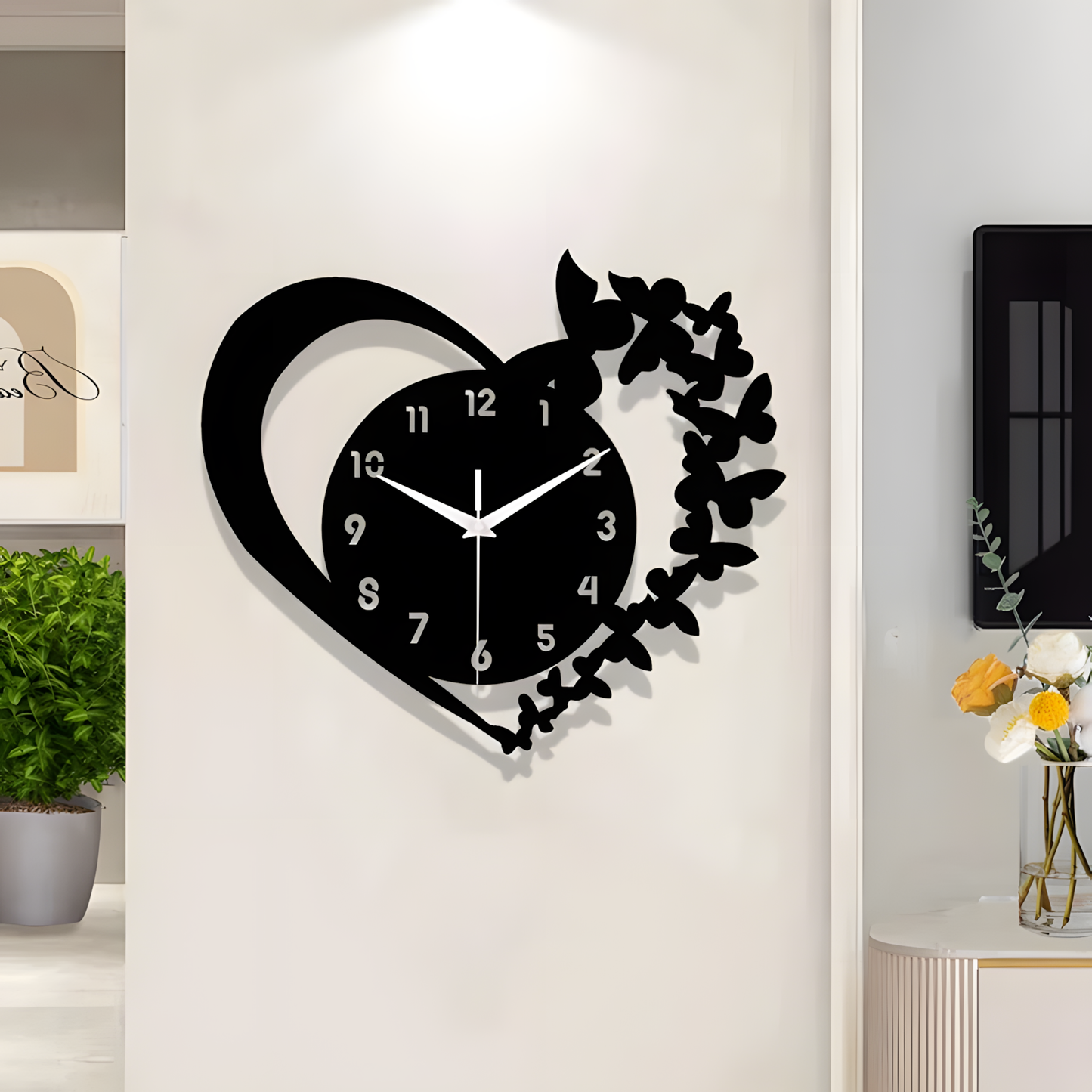 Horloge Murale | Coeur Acrylique Élégant | Coeur Élégant | Gwyn