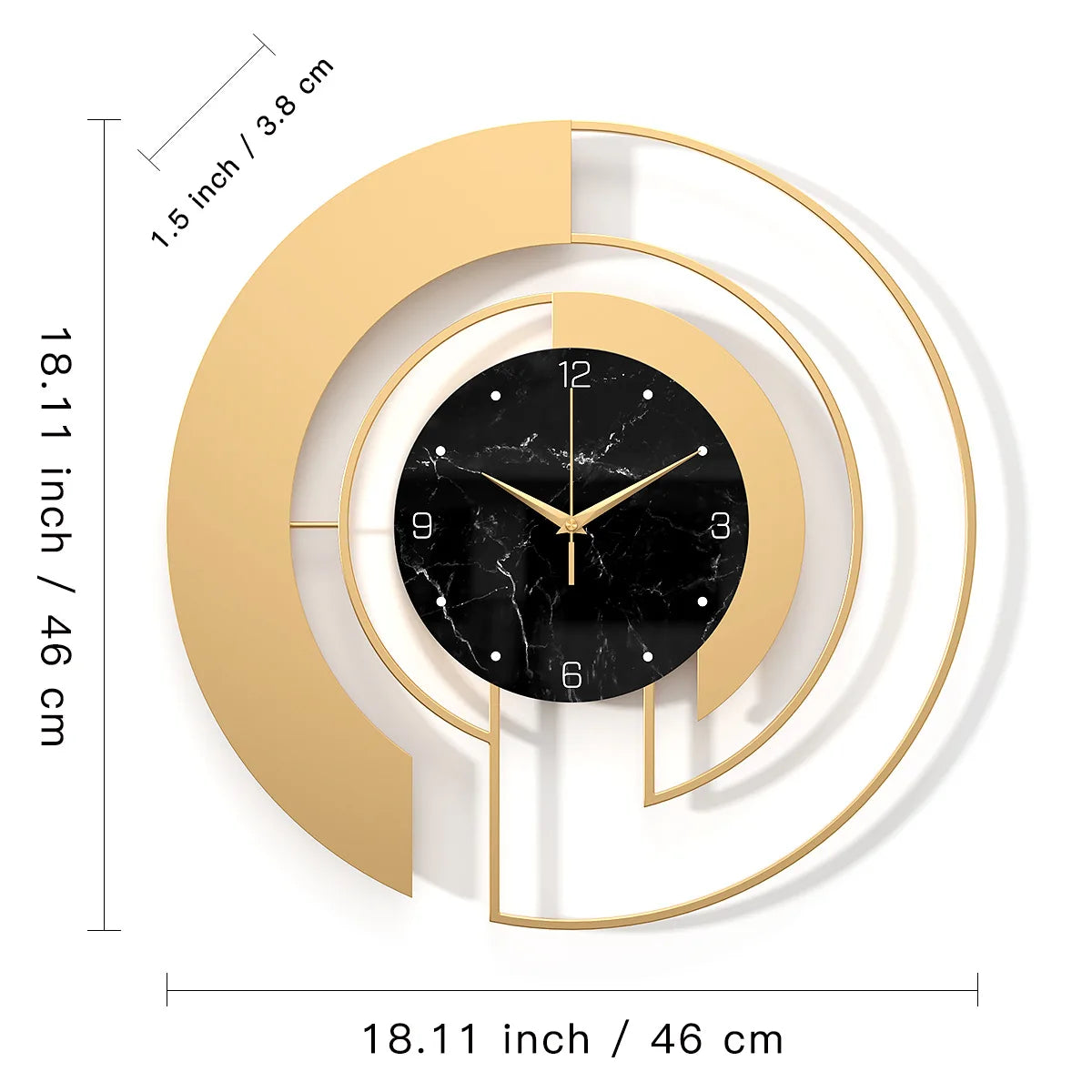 Horloge Murale | Luxe Métal Précieux | Métal Luxe | Vega