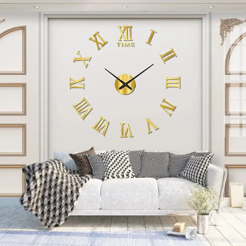 Horloge Murale | Stickers DIY Chiffres Romains Grandes Aiguilles | Chiffres Romains | Pax