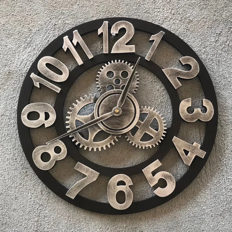 Horloge Murale | Engrenages Industriel Vintage | Engrenages Vintage | Gage
