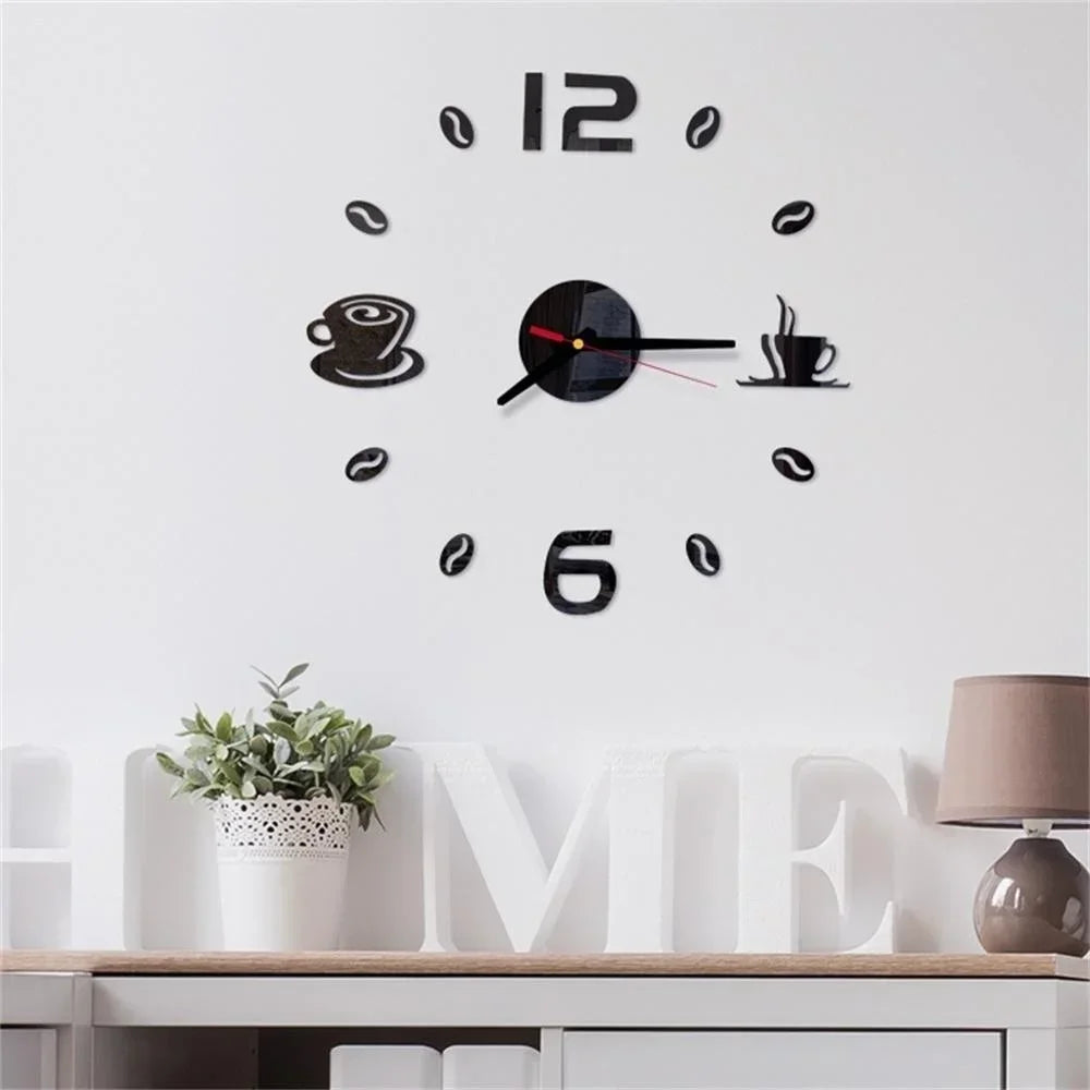 Horloge Murale | Sticker DIY Personnalisable Café Original | Café Personnalisé | Oda