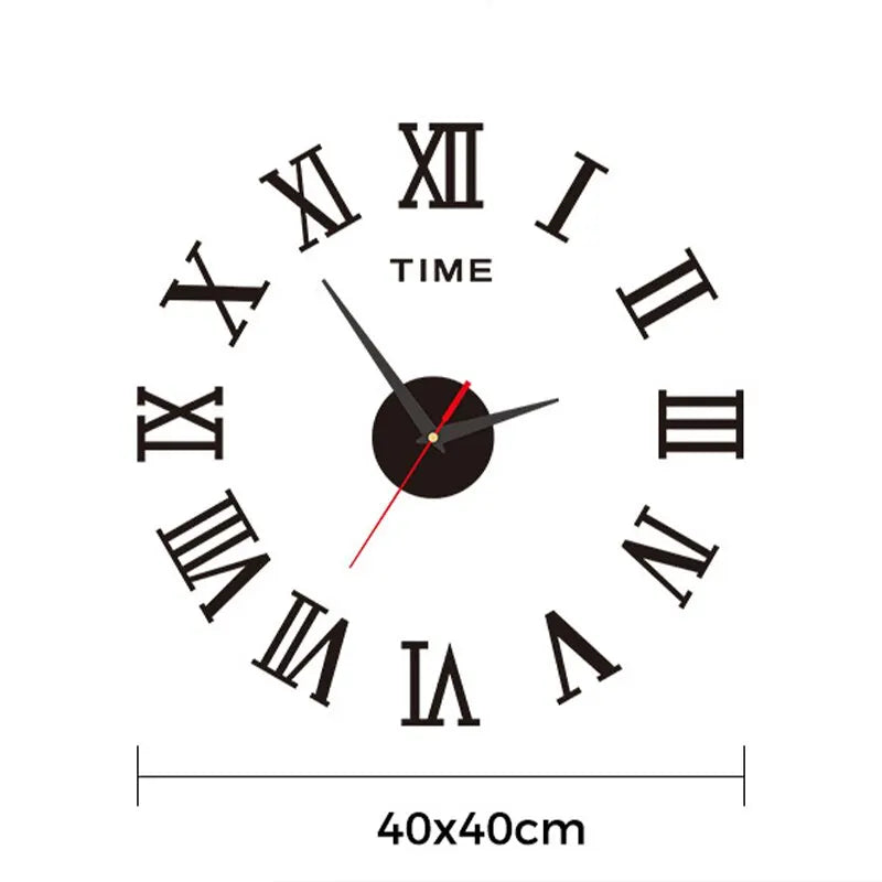 Horloge Murale | Stickers DIY Chiffres Romains Grandes Aiguilles | Chiffres Romains | Pax