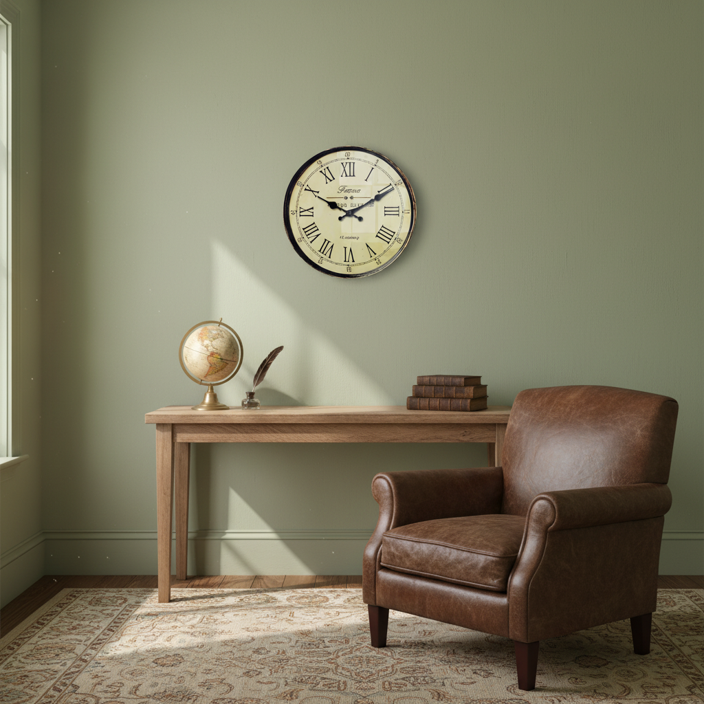 Horloge Murale | Style Café Retro l Sage