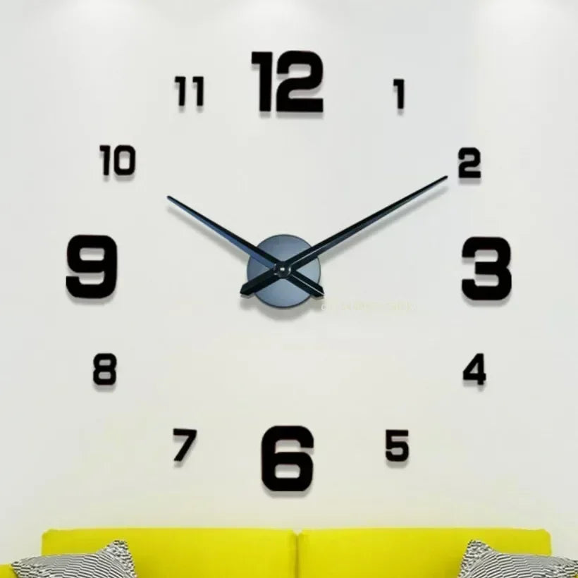 Horloge Murale | Stickers DIY Personnalisables Avec Grandes Aiguilles | Aiguilles Personnalisées | Remy