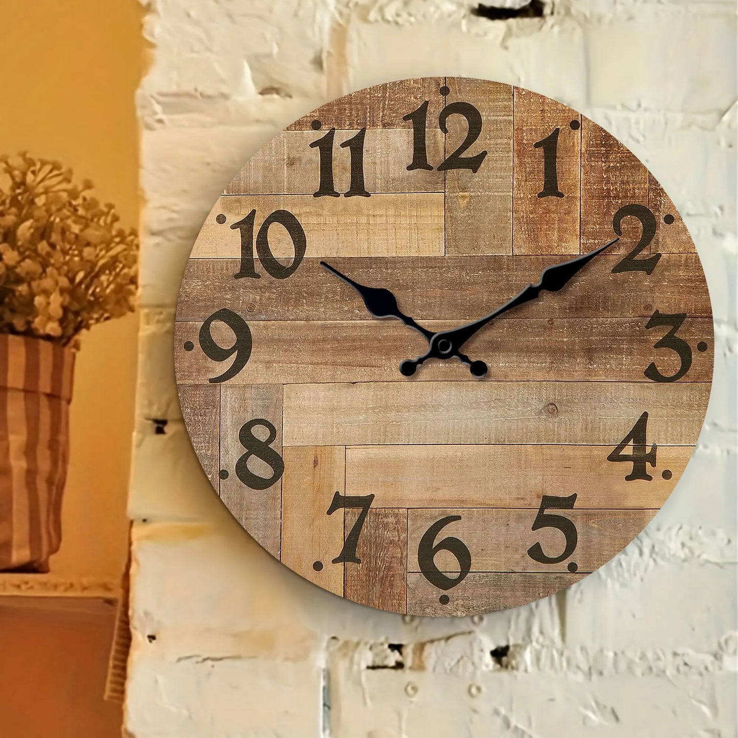 Horloge Murale | Bois Vintage Brun | Bois Brun | Bruno